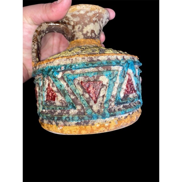 MCM RAYMOR BITOSSI ALDO LONDI LAVA GLAZE SGRAFFITO ITALY POTTERY PITCHER/BOWL - Picture 4 of 5